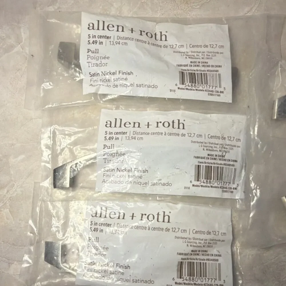 allen + roth Metal Cabinet Pulls Satin Nickel 5 in Center Silver 5-Pack